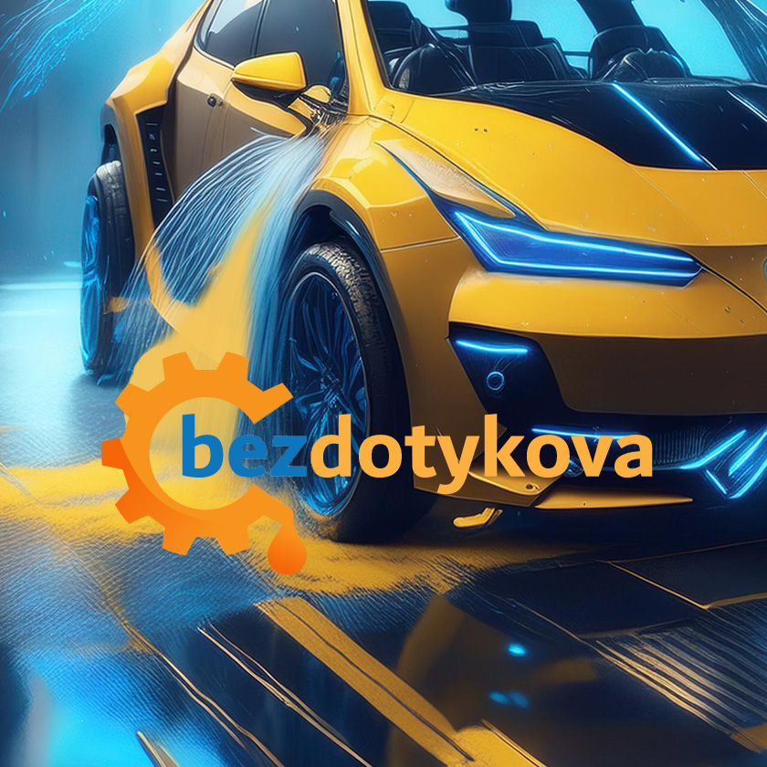 Bezdotykova logodesign. Autoumývarka.