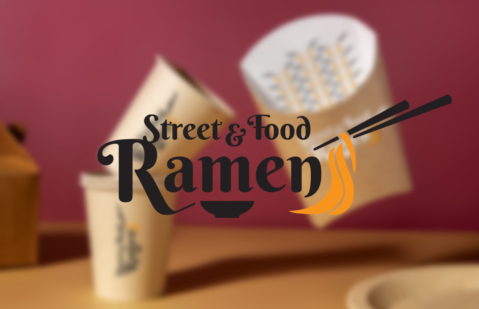 Streetfood and Rahmen, logodizajn pre ázijskú reštauráciu.